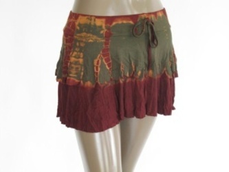 SUKNĚ MINI LUCY - ZELENOHNĚDÁ