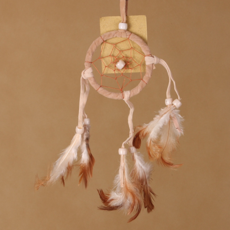 LAPAČ SNŮ KOŽENÝ BÉŽOVÝ