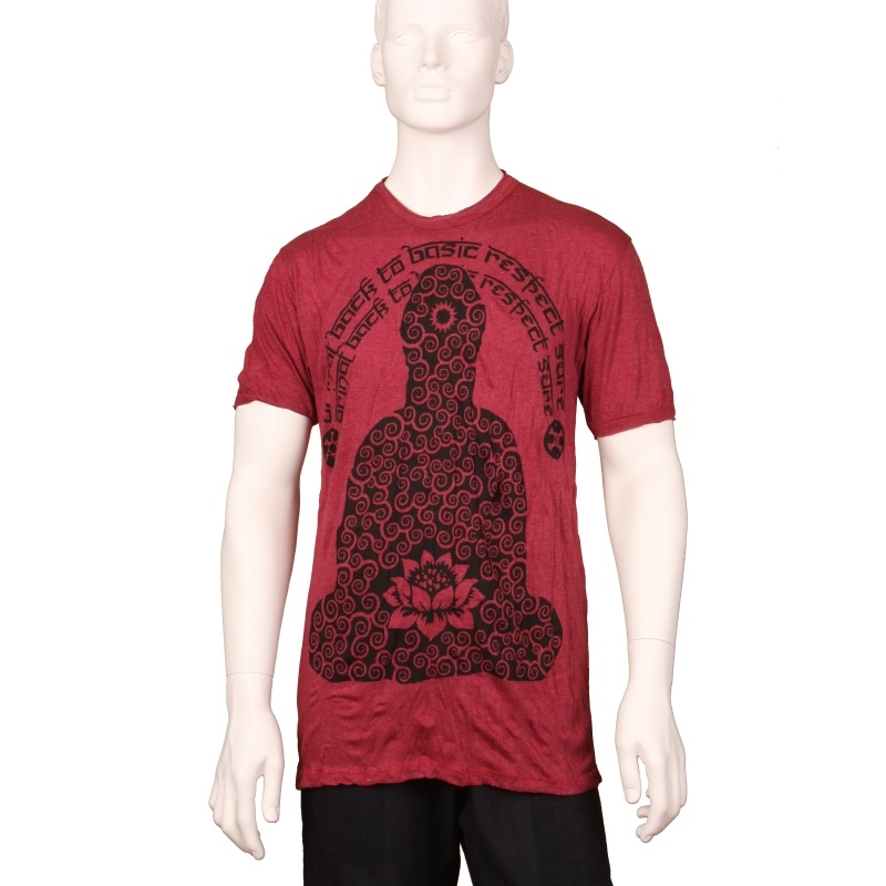 TRIČKO PÁNSKÉ SURE BUDDHA LOTOS VÍNOVÉ