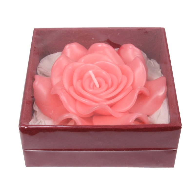 SVÍČKA RŮŽE RŮŽOVÁ V DÁRKOVÉ KRABIČCE