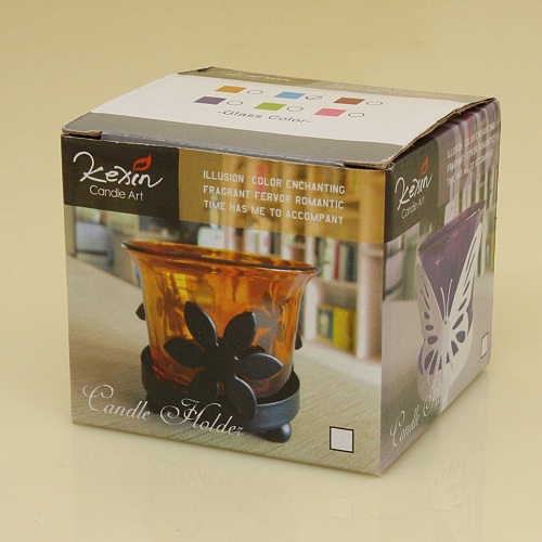 SVÍTÍČKO SKLO - KOVOVÝ PODSTAVEC