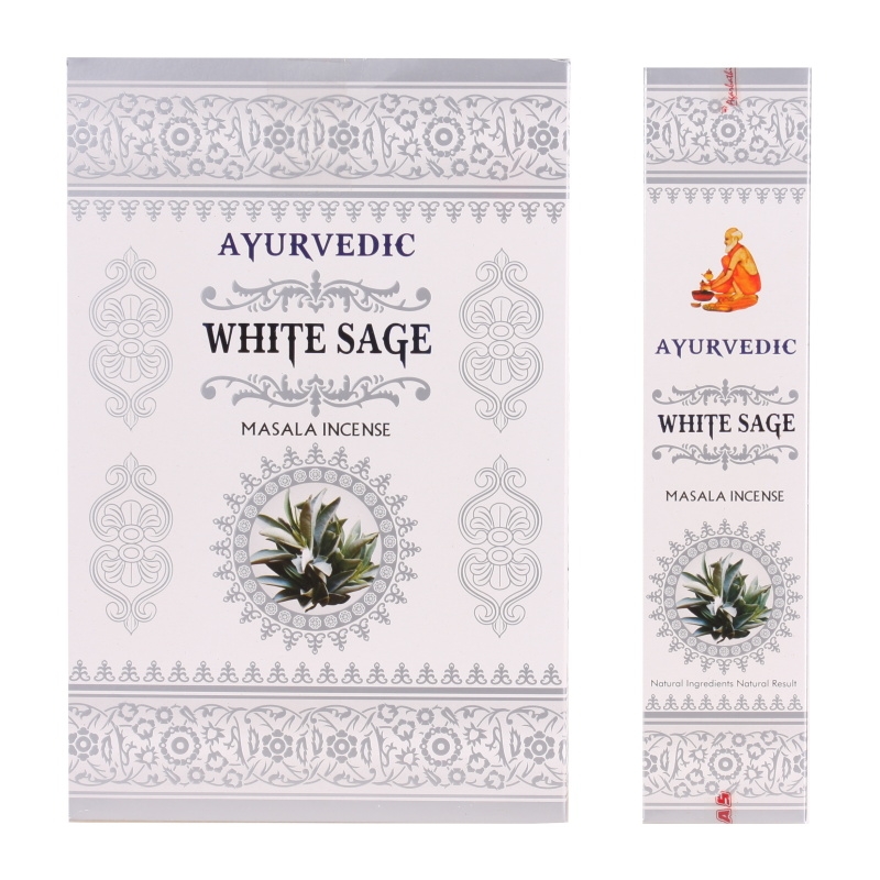 VONNÉ TYČINKY AYURVEDIC WHITE SAGE BÍLÁ ŠALVĚJ