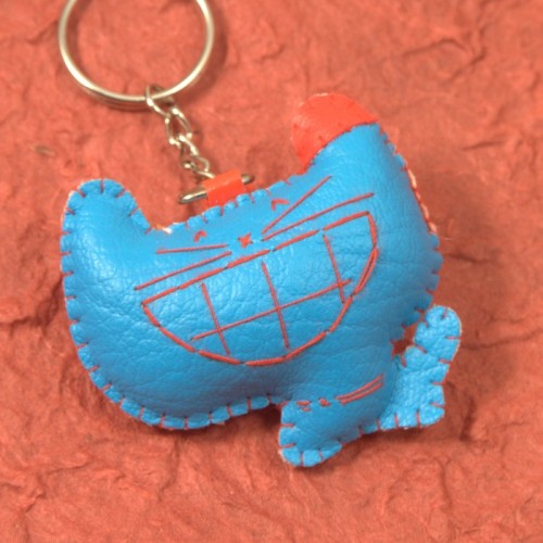 KLÍČ.KOŽEN.KOČKA MODRÁ