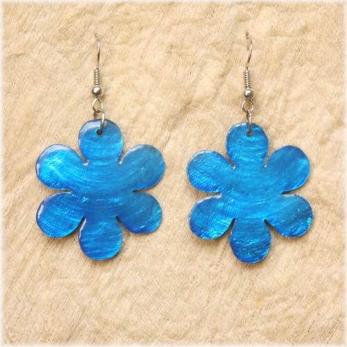 MODRÉ NÁUŠNICE KYTIČKA PERLEŤ