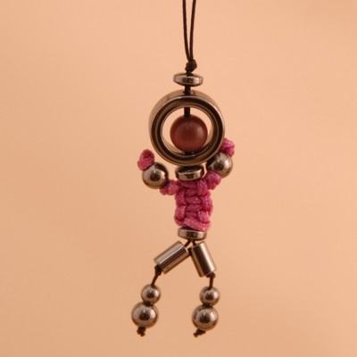 PŘÍVĚSEK NA MOBIL ČLOVÍČEK RŮŽOVÝ