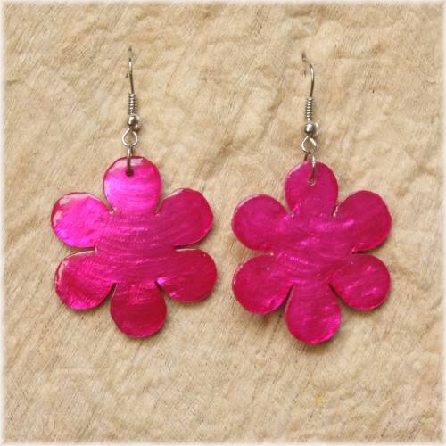 RŮŽOVÉ NÁUŠNICE KYTIČKA PERLEŤ