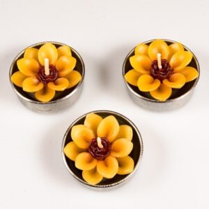 ČAJOVÁ SVÍČKA  ŽLUTO HNĚDÝ KVĚT