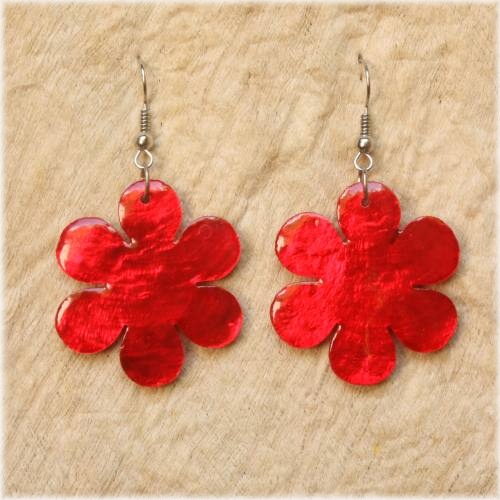 ČERVENÉ NÁUŠNICE KYTIČKA PERLEŤ